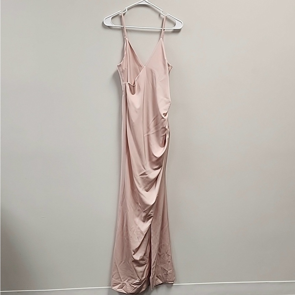 Chic Blush Satin Slip Dress